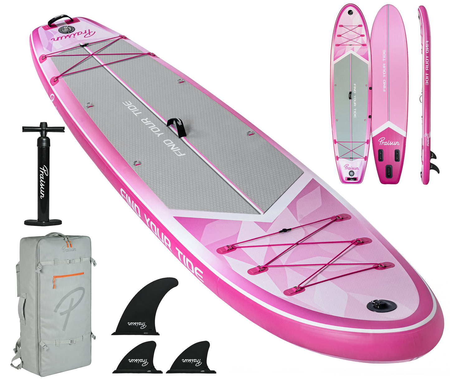 PRAISUN 12’ x 35” Inflatable Paddle Board, 450lbs Extra Wide Stand Up Paddleboard for Youth/Adults of All Skill Levels, Stable SUP with Seat & Full Kit, for Fishing, Yoga, Lake & Ocean