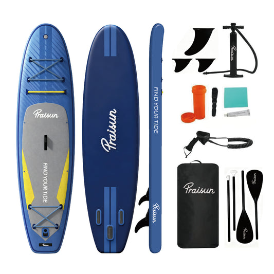 PRAISUN Inflatable Stand Up Paddle Boards, Premium Yoga Board with Wide Stance, Carry Bag, Surf Control, Non-Slip Deck, Paddle and Pump for Youth & Adult