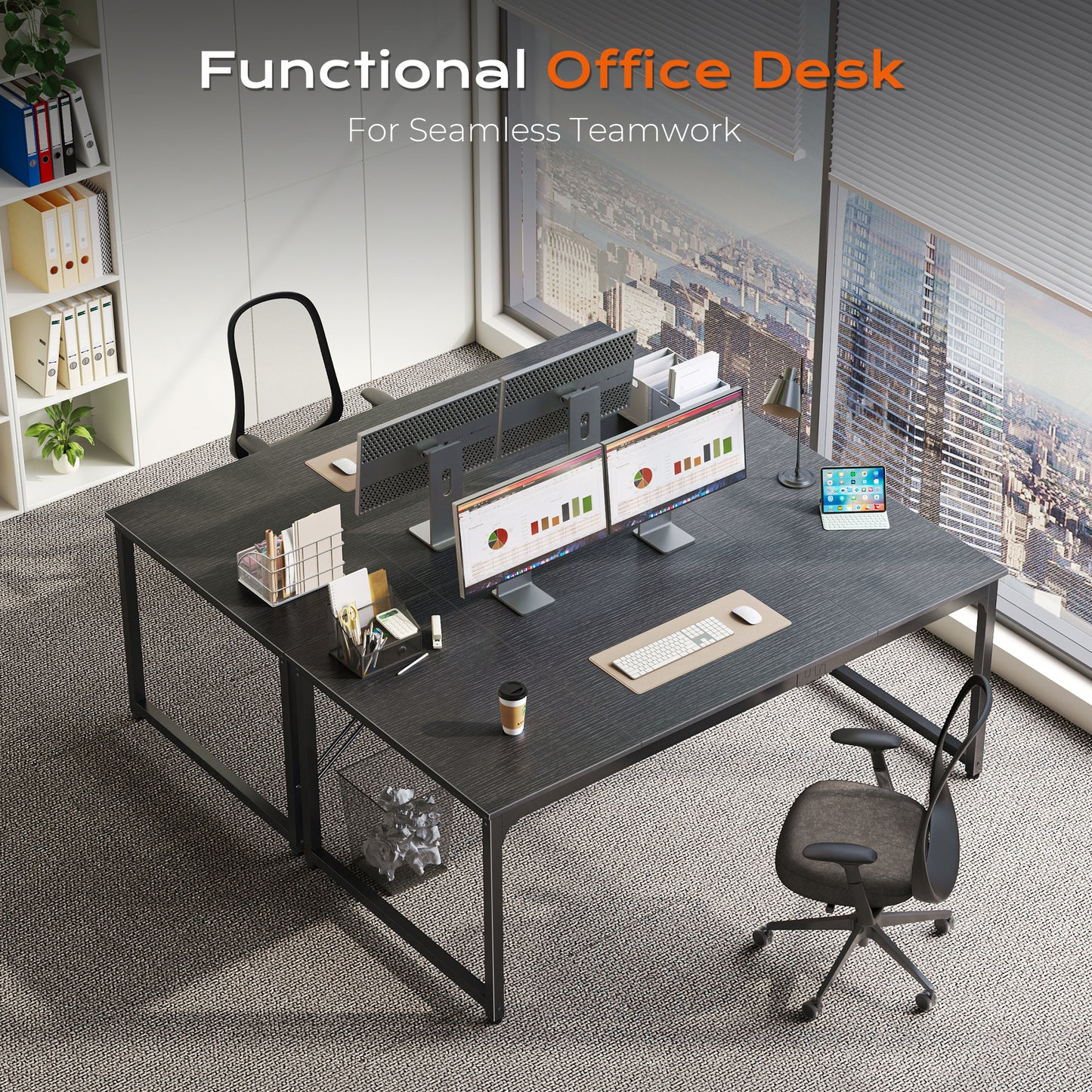 PRAISUN 63 X 29.5 Inch Computer Desk with Deeper Desktop, Gaming Office Writing Work Desk for Home Office, Study, Bedroom, Work from Home, Metal Frame, Black